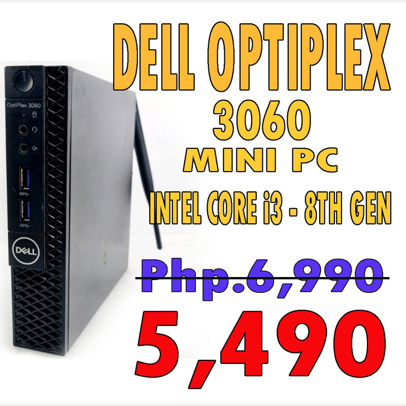 DELL OPTIPLEX 3060 - INTEL CORE i3-8100T - 8TH GEN (P87-5) - MINI PC